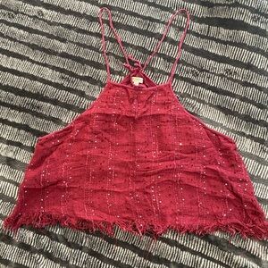 ✨Pick 3 for $15✨ 
Red Sparkly Crop Top